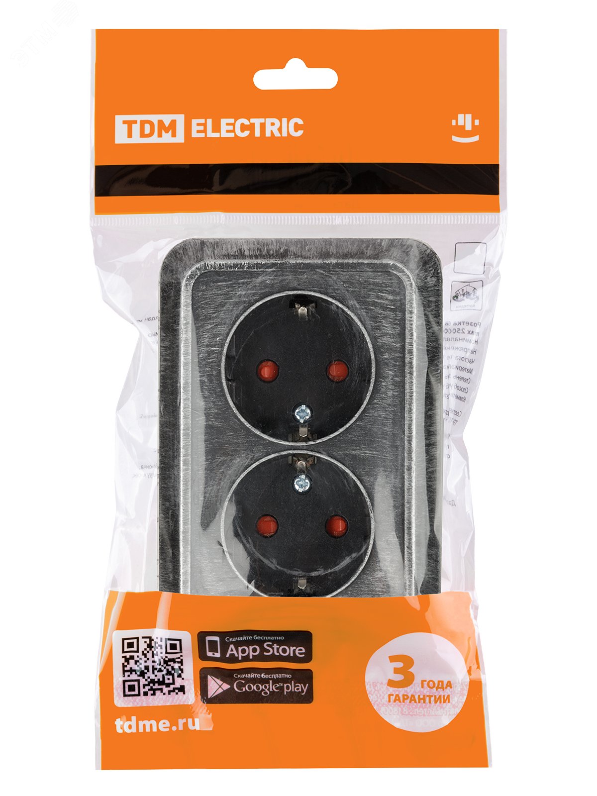 Изображение товара Розетка двойная угловая с заземлением группа Ладога TDM 250В 16А IP20