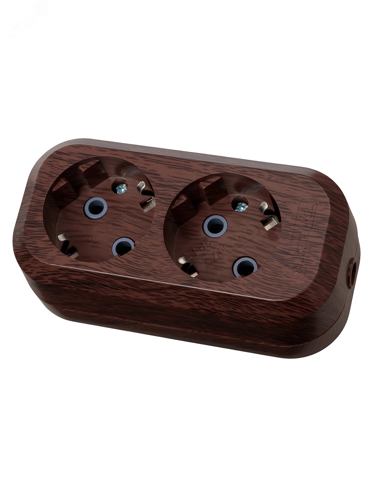 Изображение товара "Колодка розеточная 2 гнезда 2П+З 16А 250В ""Эко"" (бук) TDM" (шт)