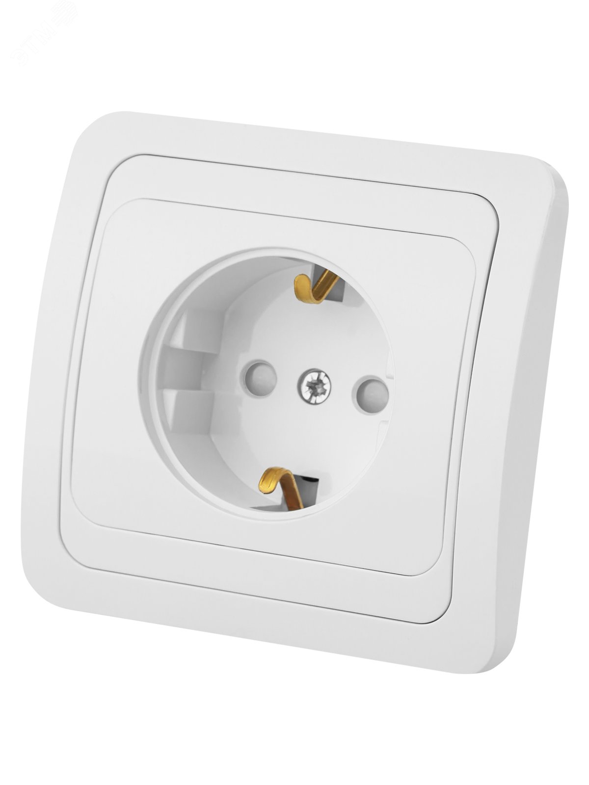 Изображение товара Розетка 2П+З 16А с защитными шторками белая Валдай TDM