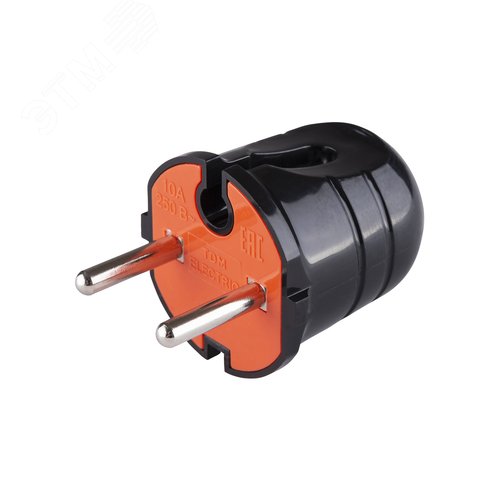 Изображение товара Вилка б/з черная с красной вставкой 10А 250В TDM (шт)