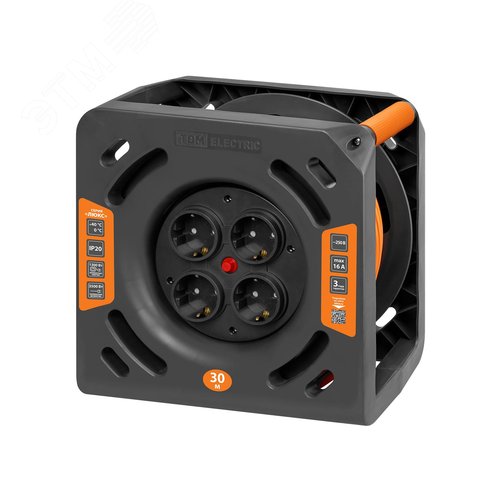 Изображение товара Удлинитель силовой на катушке ЛЮКС УКз16-004 (4 места/30м ПВС 3х15) TDM (шт)