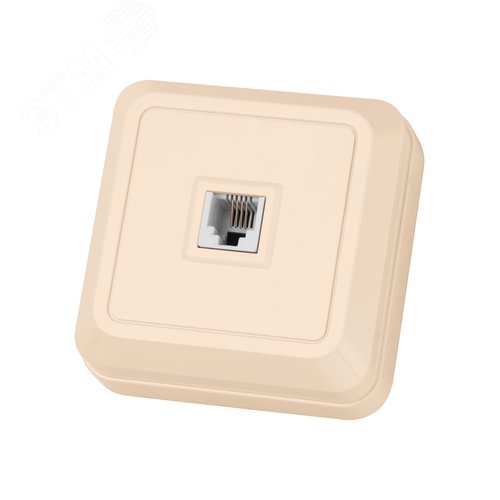 Изображение товара "Розетка TФ (RJ-11) открытой установки IP20, сл. кость ""Ладога"" TDM" (упак)