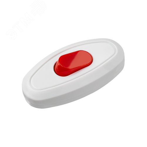 Изображение товара Выключатель на шнур 6А 250В белый с красной кнопкой TDM (шт)