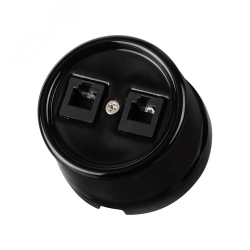 Изображение товара Розетка двойная телефонная RJ11 черная «Болонь» TDM (шт)