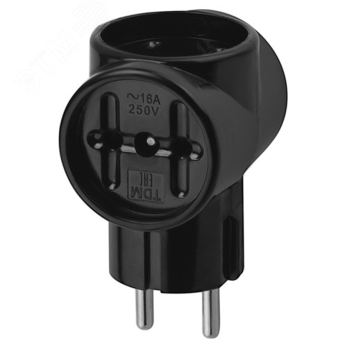 Изображение товара Тройник 3х2П 16А 250B ЕВРО черный Ретро (карболит) TDM (шт)