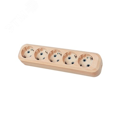 Изображение товара "Колодка розеточная 5 гнезд 2П+3 16А 250В ""Эко"" (сосна) TDM" (шт)