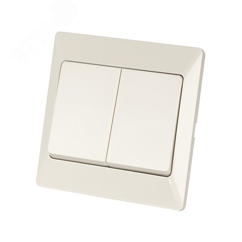 Изображение товара "Выключатель 2 кл. 10А сл. кость ""Ильмень"" TDM" (шт)