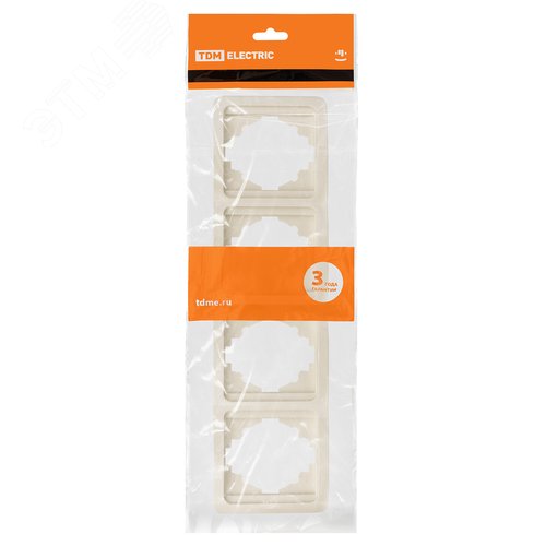 Изображение товара Рамка 4-ая вертикальная сл. кость Валдай TDM (шт)