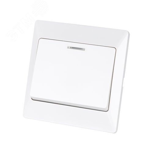 Изображение товара "Выключатель 1 кл. с подсветкой 10А белый ""Ильмень"" TDM" (шт)