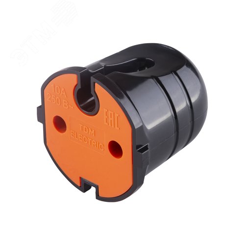 Изображение товара Кабельная розетка б/з черная с красной вставкой 10А 250B чернаяTDM (шт)