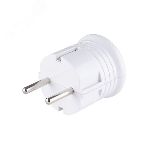 Изображение товара Вилка с/з круглая белая 10А 250В TDM (шт)