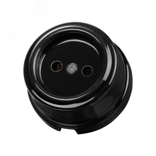 Изображение товара Розетка фарфоровая 2П 10А 250В черная «Болонь» TDM (шт)