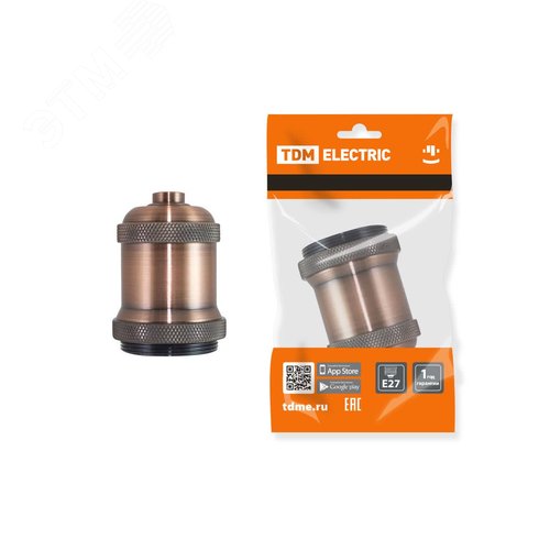 Изображение товара Патрон подвесной Е27 металлический Лофт медь (шт)