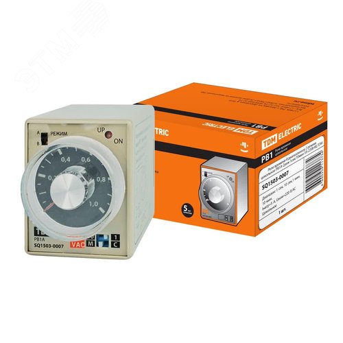 Изображение товара Реле времени РВ1A-2реж-1сек/10мин-5А-230В-8Ц TDM (шт)