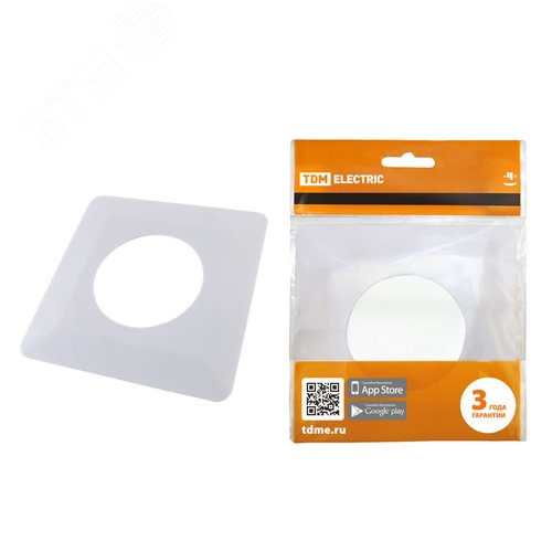 Изображение товара Одноместная защитная рамка для выключателей или розеток для защиты обоев 130х130 мм, белая TDM (шт)