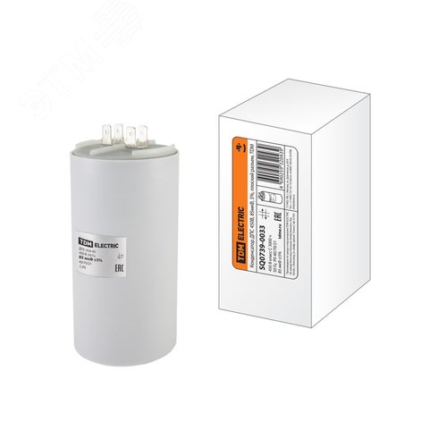 Изображение товара Конденсатор ДПС 450В, 85мкФ, 5%, плоский разъем, TDM (шт)