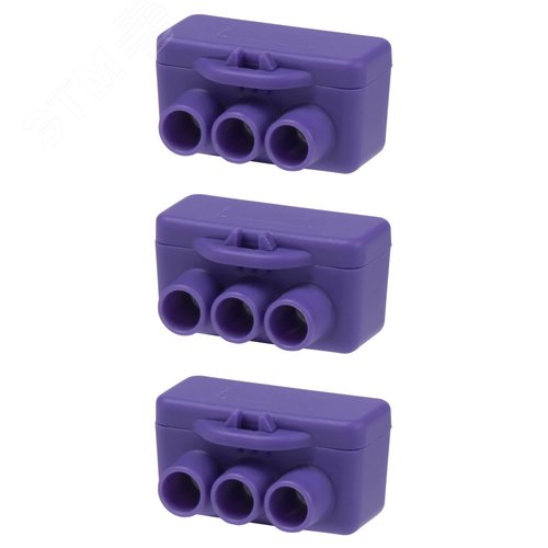 Клемма винтовая изолированная КВИ-3 для Al и Cu проводов (6,0мм2) фиолетовая TDM - фото 3