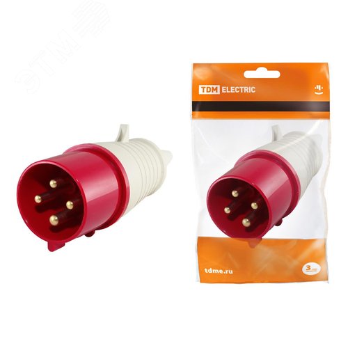 Изображение товара Вилка 014 3Р+РЕ 16А 380В IP44 TDM (шт)