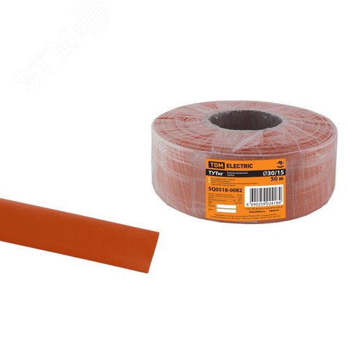 Изображение товара Термоусаживаемая трубка ТУТнг 30/15 красная (50 м/ролл) TDM (м)