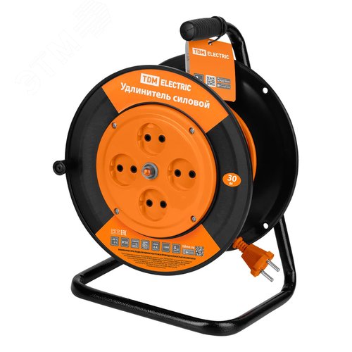 Изображение товара Удлинитель силовой УК6-004 (4 места/30м ПВС 2х0,75) (шт)