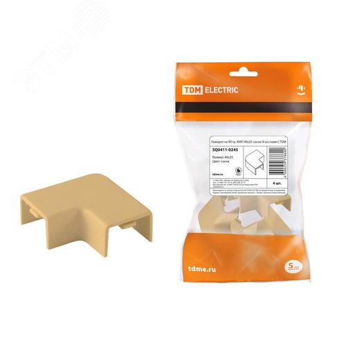 Изображение товара Поворот на 90 гр. КМП 40x25 сосна (4 шт./комп.) TDM (шт)