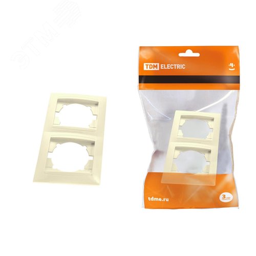 Изображение товара Рамка 2-х постовая горизонтальная сл. кость Лама TDM (шт)