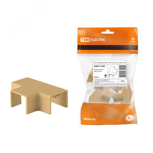 Изображение товара Угол Т-образный КМТ 16х16 сосна (4 шт./комп.) TDM (шт)