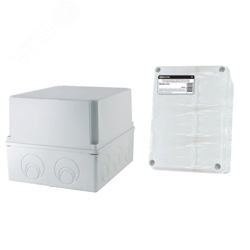 Изображение товара Распаячная коробка ОП 240х195х165мм, крышка, IP55, кабельные ввода d28-3 шт, d37-2 шт, (шт)