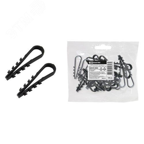 Изображение товара Дюбель-хомут ДХК-18 для круглого кабеля 11-18мм нейлон черный (100шт) (упак)