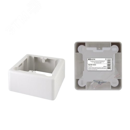 Изображение товара Коробка установочная ОП 85х85х42 мм 1-местная подъемная белая IP20 инд. штрихкод TDM (шт)