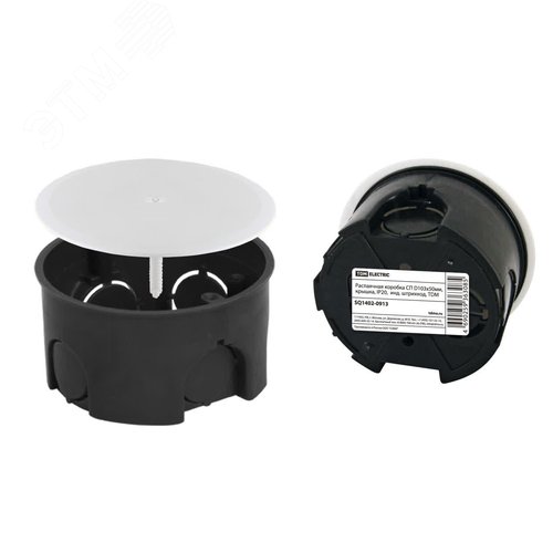 Изображение товара Распаячная коробка СП D103х50мм крышка IP20 инд. штрихкод TDM (шт)