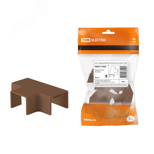 Изображение товара Угол Т-образный КМТ 20х10 бук 4 шт./комп. TDM (упак)