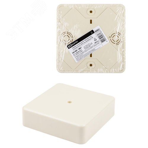 Изображение товара Коробка распаячная КР 100х100х29 ОП сл. кость IP40 инд. штрихкод TDM (шт)