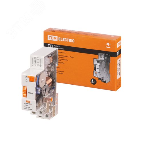 Изображение товара Таймер лестничный на DIN-рейку ТЛ-1мин/7мин-16А-DIN (шт)