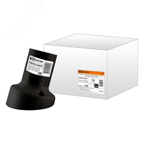 Изображение товара Патрон Е27 настенный термостойкий пластик наклонный черный (шт)