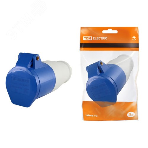 Изображение товара Розетка 223 переносная 2Р+РЕ 32А 220В IP44 TDM (шт)