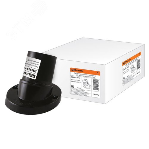 Изображение товара Патрон карболитовый настенный наклонный E27 черный (шт)