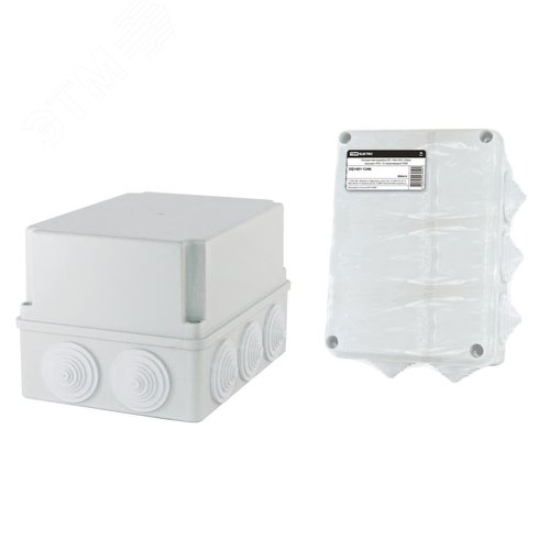 Изображение товара Распаячная коробка ОП 190х140х120мм, крышка, IP55, 10 гермовводов, инд. штрихкод, (шт)