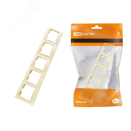 Изображение товара Рамка 5 постовая горизонтальная сл. кость Таймыр TDM (шт)