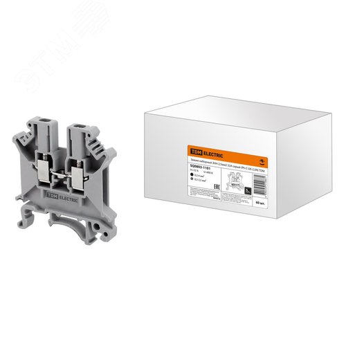 Изображение товара Зажим наборный ЗНН-2.5мм2 32А серый (Ph-C UK-2.5N) TDM (шт)