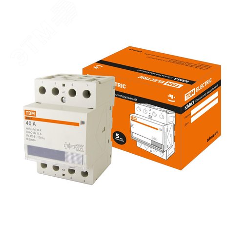 Изображение товара Контактор модульный КМ63/4-40 4НО (шт)