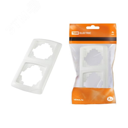 Изображение товара Рамка двухпостовая вертикальная белая ''Онега'' (шт)