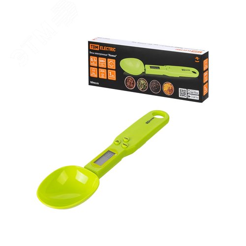 Изображение товара "Весы электронные ""Ложка"", деление 0,1 г, макс. 500 г, зеленый" (шт)