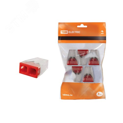 Изображение товара Строительно-монтажная клемма КБМ-2273-232 (2,5мм2) с пастой (5 шт/упак) TDM (упак)