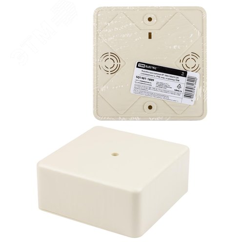 Изображение товара Коробка распаячная КР 100х100х44 ОП сл. кость IP40 инд. штрихкод TDM (шт)