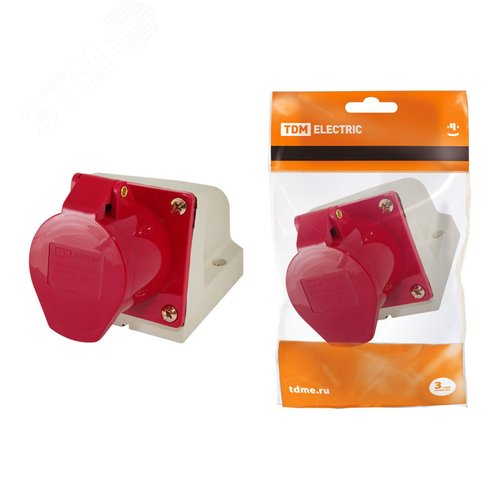 Изображение товара Розетка 115 стационарная 3Р+РЕ+N 16А 380В IP44 TDM (шт)