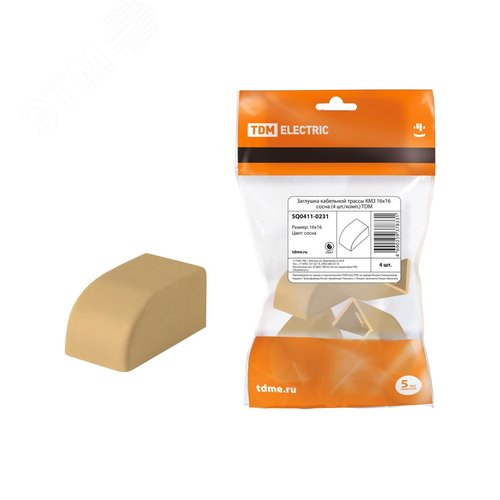 Изображение товара Заглушка кабельной трассы КМЗ 16х16 сосна (4 шт./комп.) TDM (упак)