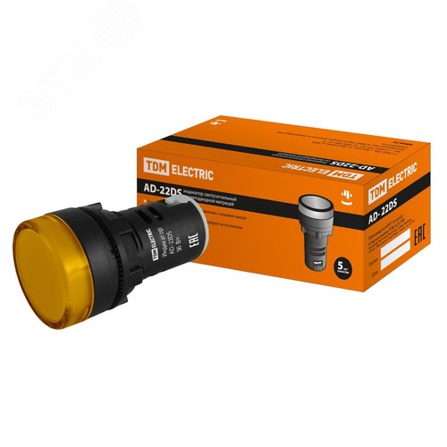 Изображение товара Лампа AD-22DS(LED)матрица d22мм желтый 36В AC/DC (шт)