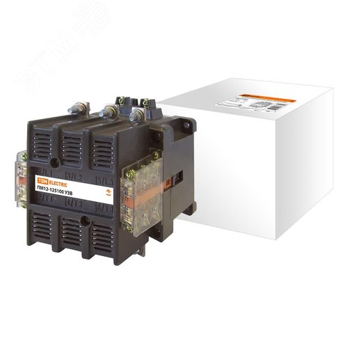 Изображение товара Пускатель электромагнитный ПМ12-125100 У3В, 230 В, 4НО+2НЗ TDM (шт)