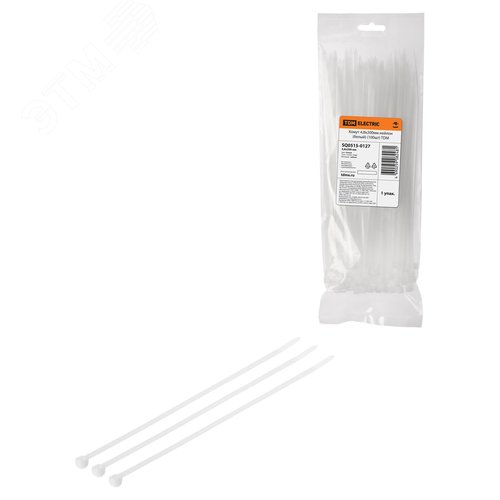 Изображение товара Хомут 4,8х200мм нейлон (белый) (100шт) TDM (упак)